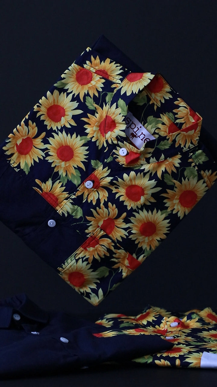 2Tone Sunflower+Navy Shirt